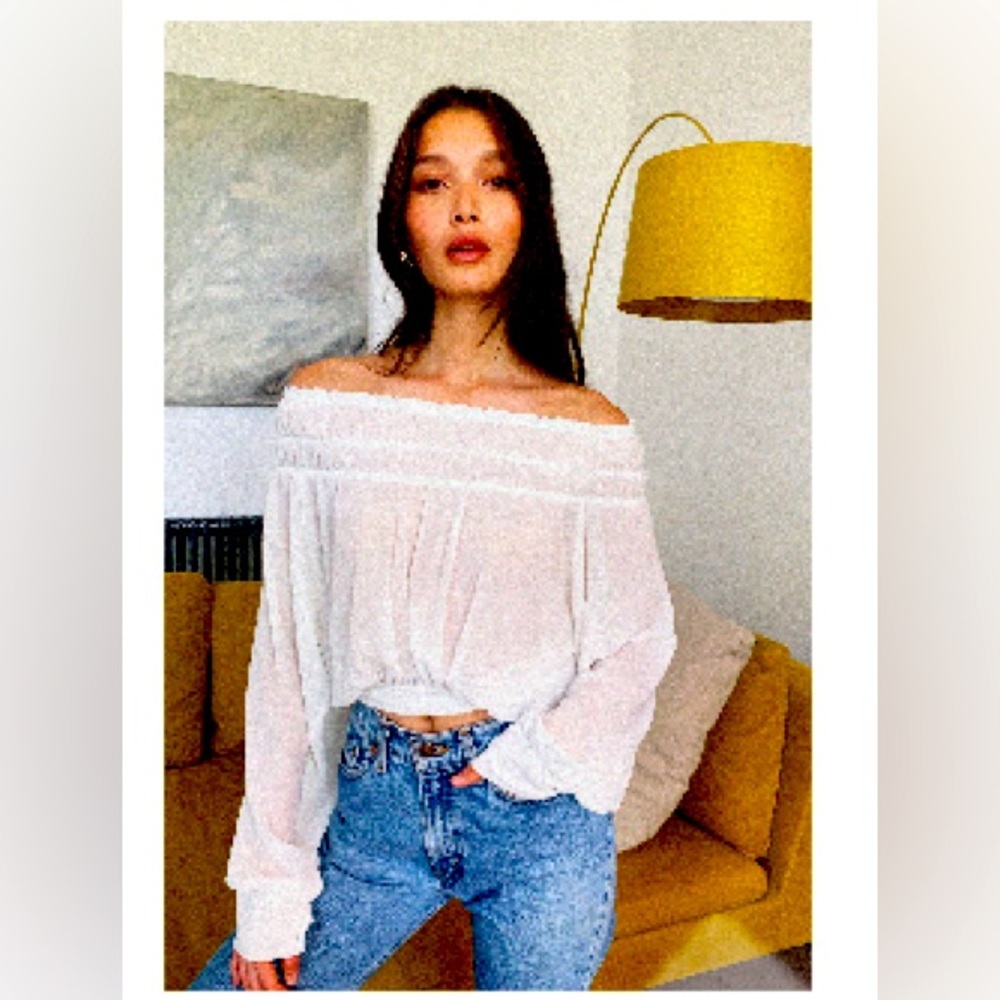 Nasty Gal White Sheer Blouse